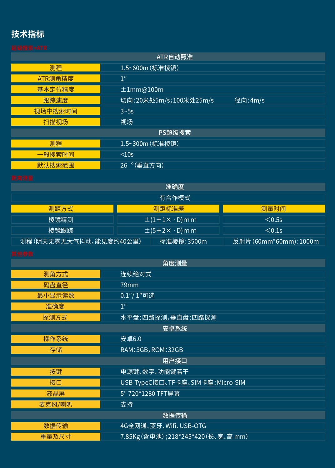 科力達KTS-591測量機器人技術(shù)參數(shù)